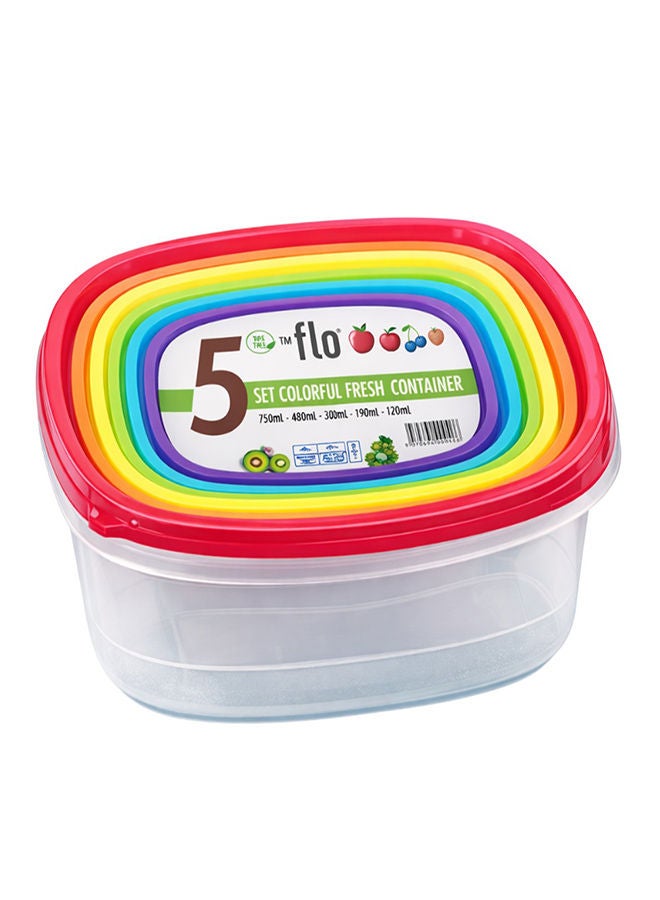 فلو مجموعة حاويات تخزين طعام مكونة من 5 قطع مع أغطية، حاويات بلاستيكية لتحضير الوجبات، محكمة الإغلاق ومقاومة للتسرب، قابلة للتكديس، آمنة للاستخدام في الميكروويف والفريزر وغسالة الصحون، أحجام متعددة (كبير جدًا، كبير، متوسط، صغير) - Image 2